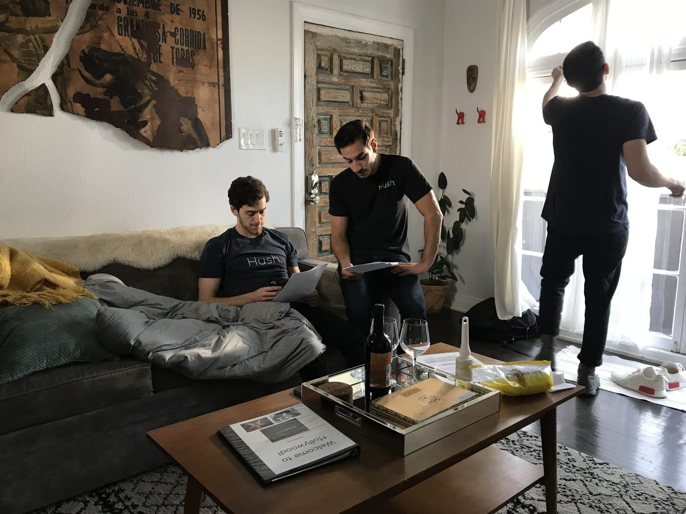 The early days of Hush in a Toronto apartment
